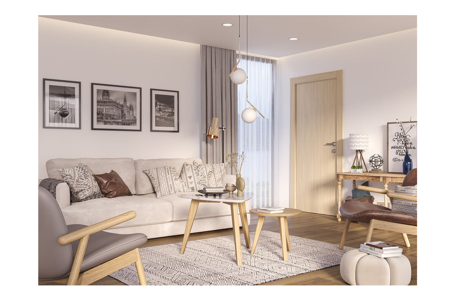 Belldinni Optima Loire Ash Laminated Modern Interior Door - Single Door