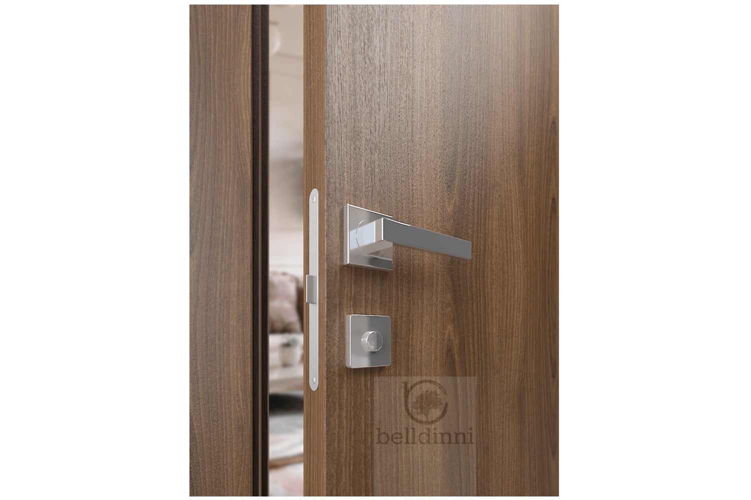 Belldinni Optima Pecan Nutwood Laminated Modern Interior Door