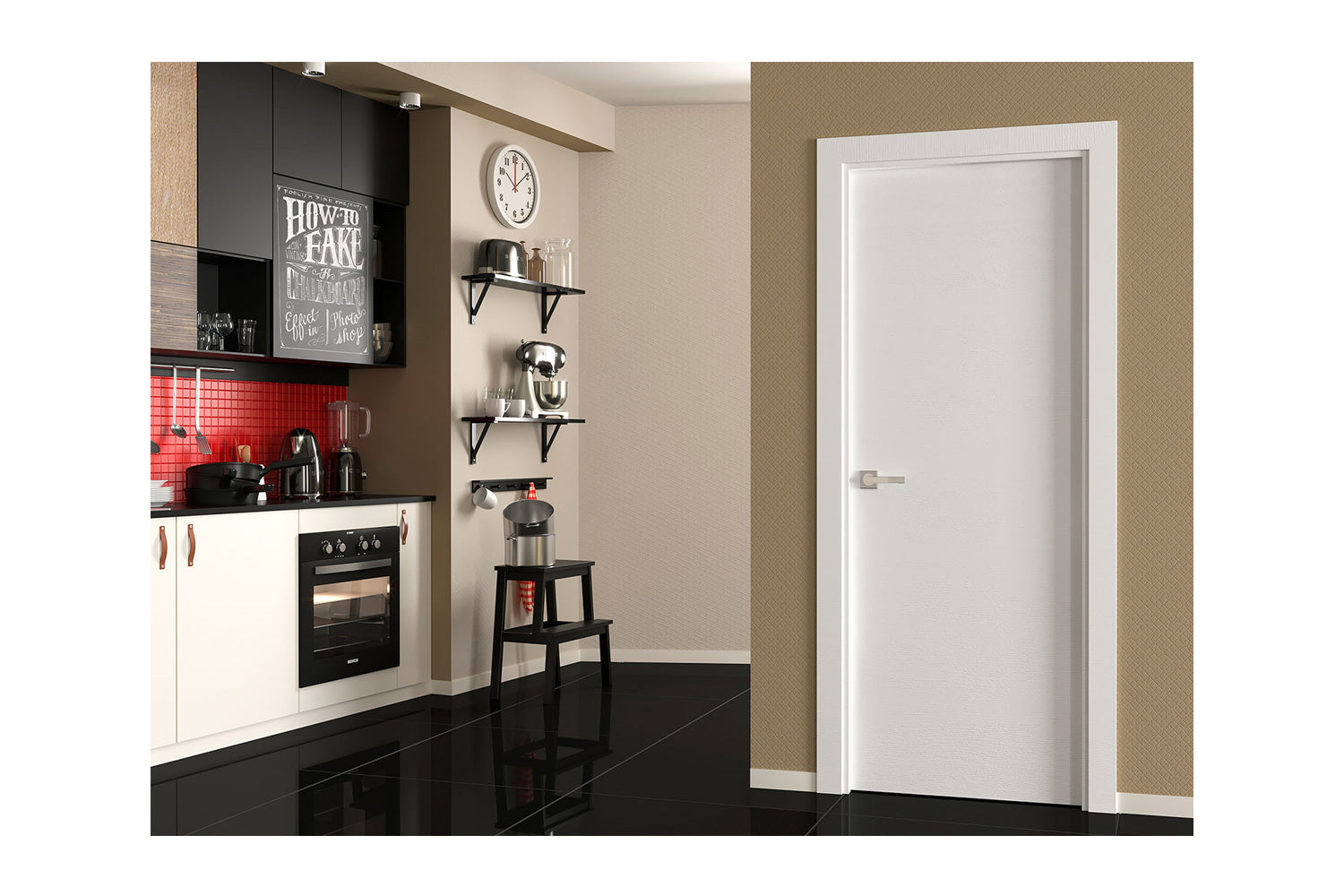Belldinni Optima Snow White Laminated Modern Interior Door