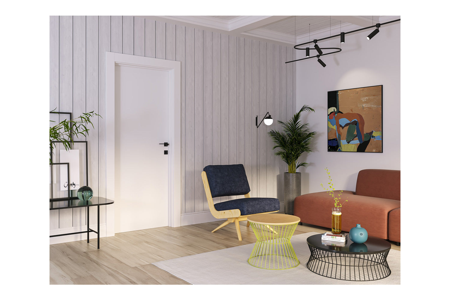 Belldinni Optima Snow White Laminated Modern Interior Door