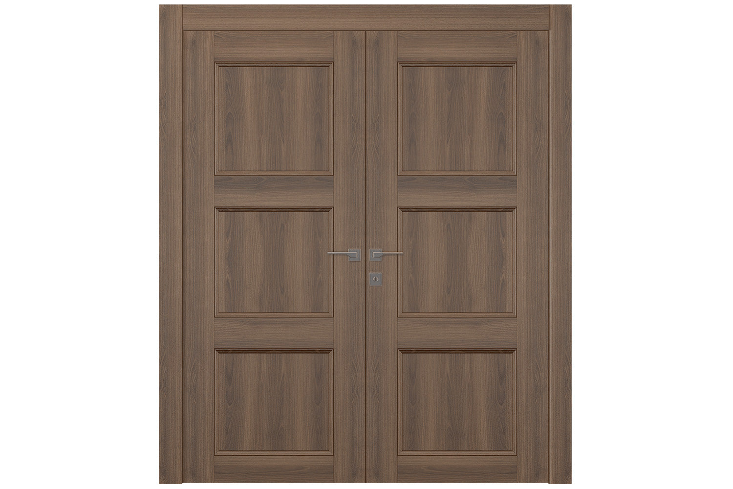 Belldinni Oxford Uno 07 2RN Pecan Nutwood Modern Interior Door - Double Door