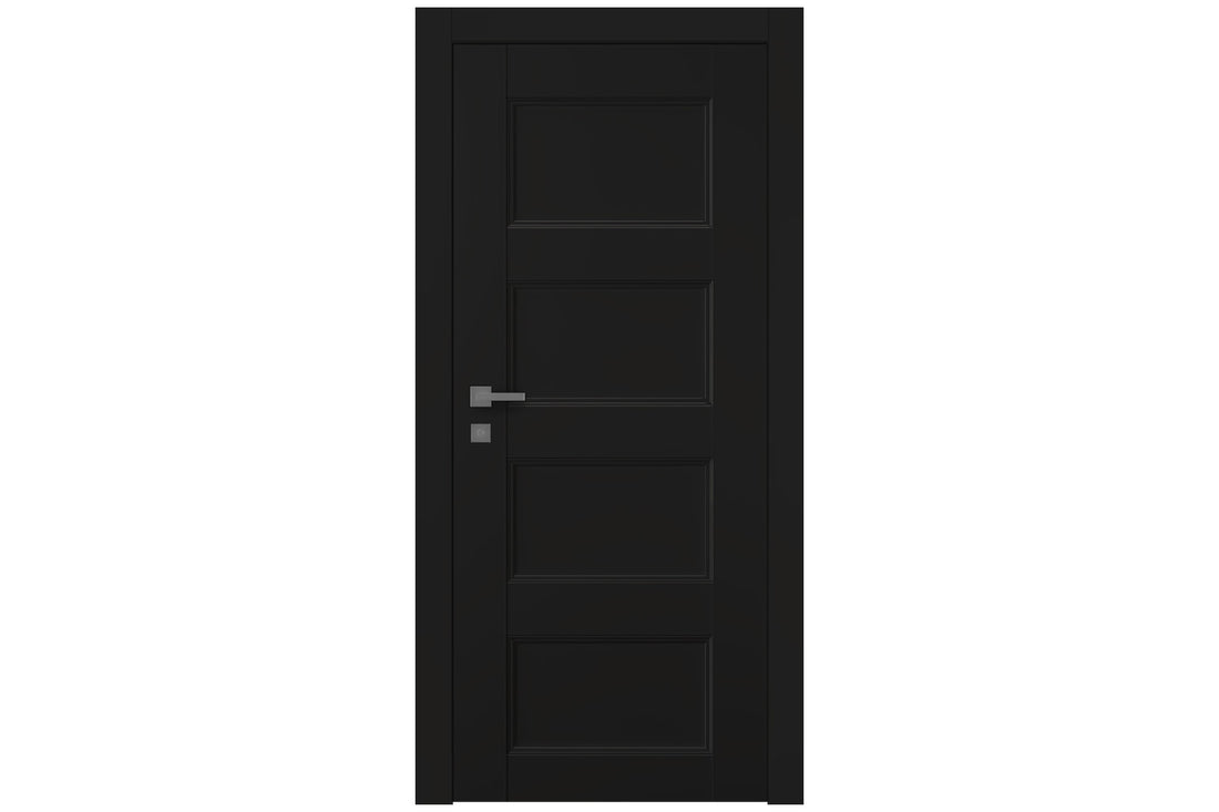 Belldinni Oxford Uno 07 3R Black Matte Modern Interior Door - Single Door
