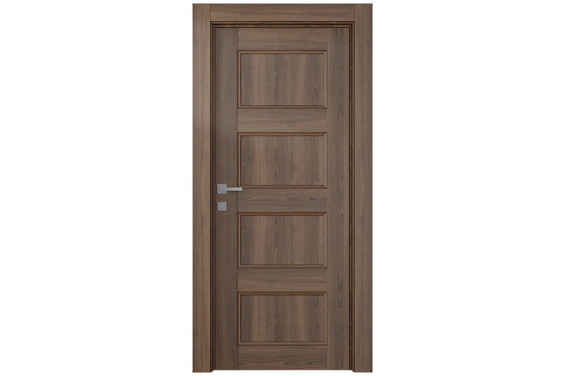 Belldinni Oxford Uno 07 3R Pecan Nutwood Modern Interior Door - Single Door