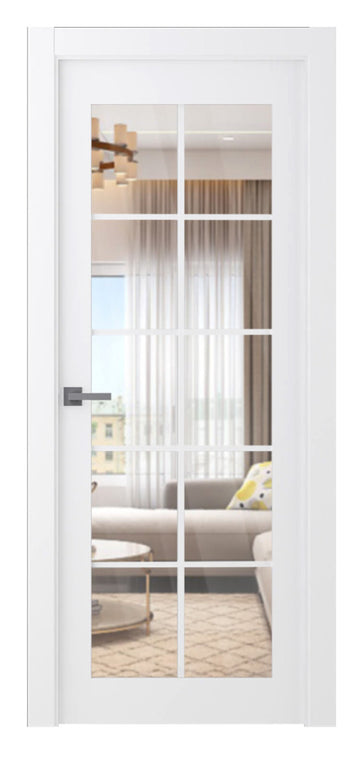 Belldinni Palladio 10 Lite Clear Vetro Bianco Noble Wood Veneer Modern Interior Door