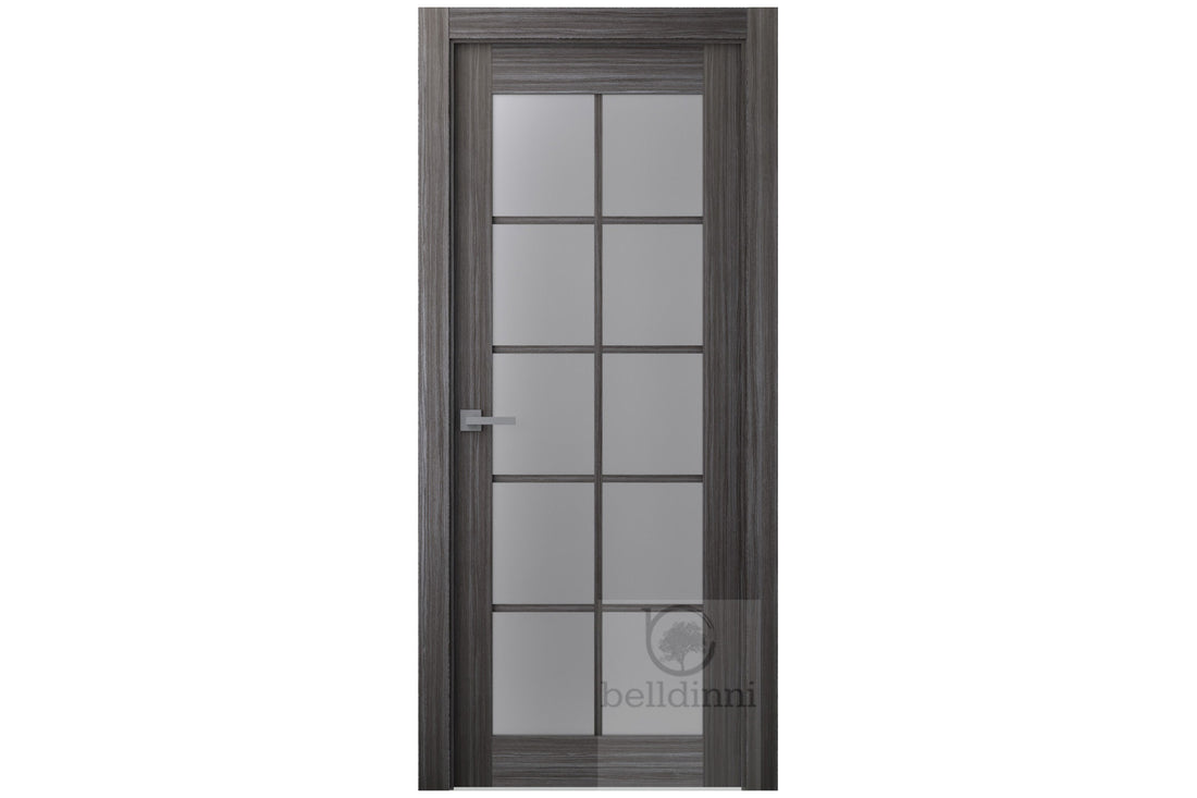 Belldinni Palladio 10 Light Vetro Gray Oak Wood Veneer Modern Interior Door - Single Door