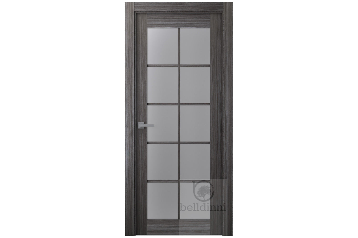 Belldinni Palladio 10 Light Vetro Gray Oak Wood Veneer Modern Interior Door - Single Door