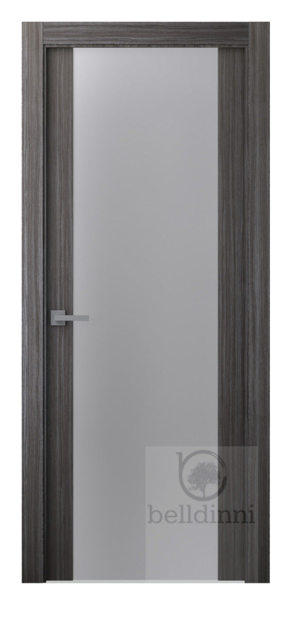 Belldinni Palladio 207 Vetro Gray Oak Wood Veneer Modern Interior Door