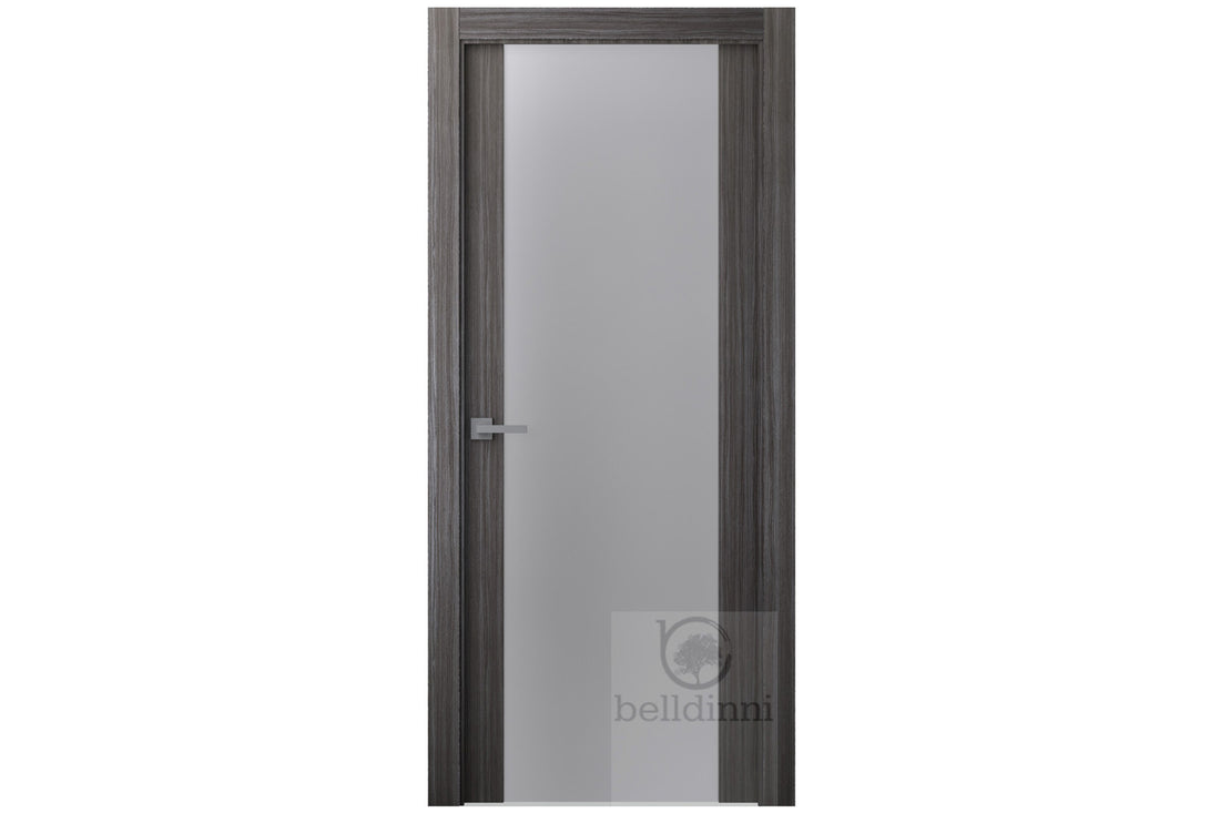 Belldinni Palladio 207 Vetro Gray Oak Wood Veneer Modern Interior Door - Single Door