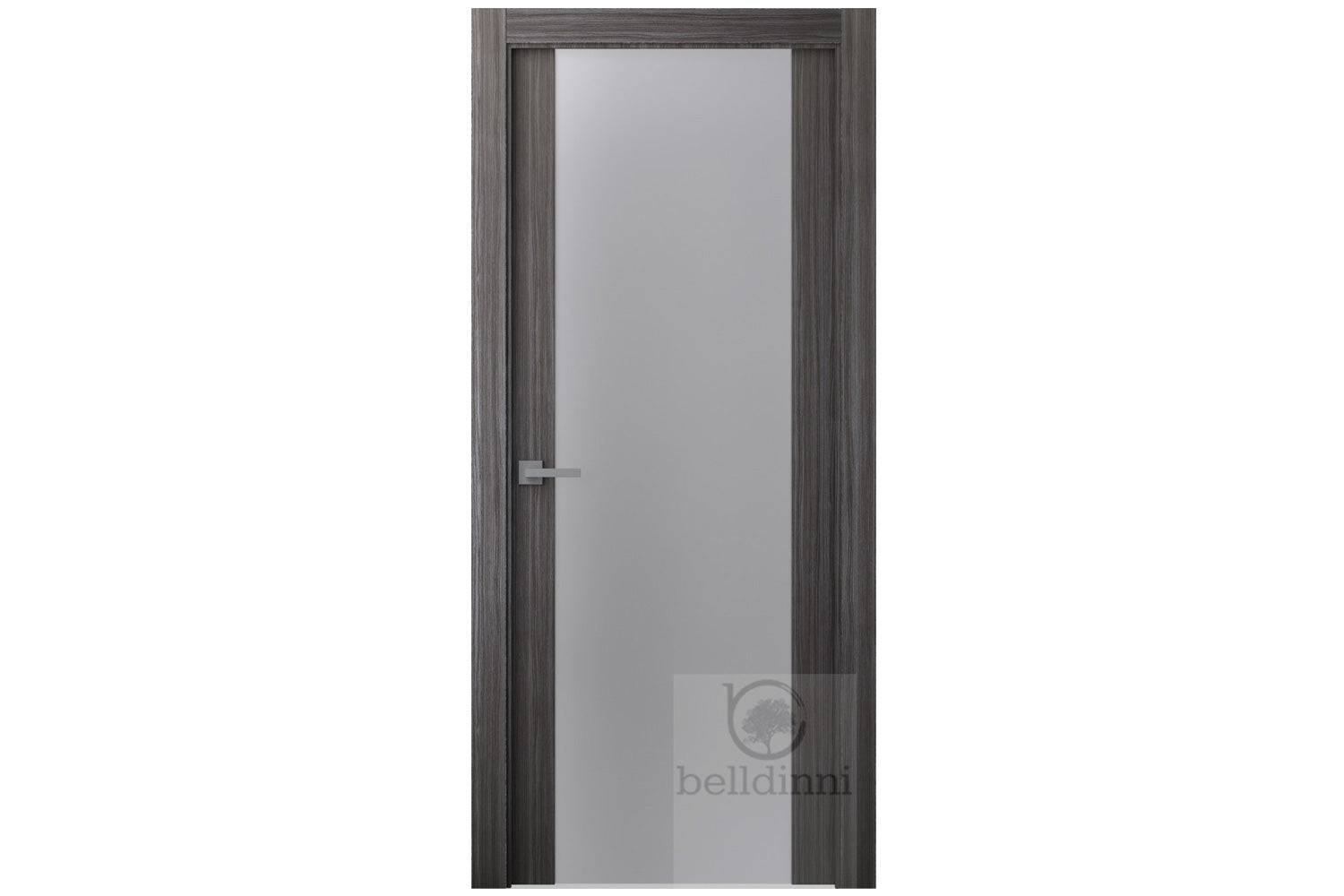 Belldinni Palladio 207 Vetro Gray Oak Wood Veneer Modern Interior Door - Single Door