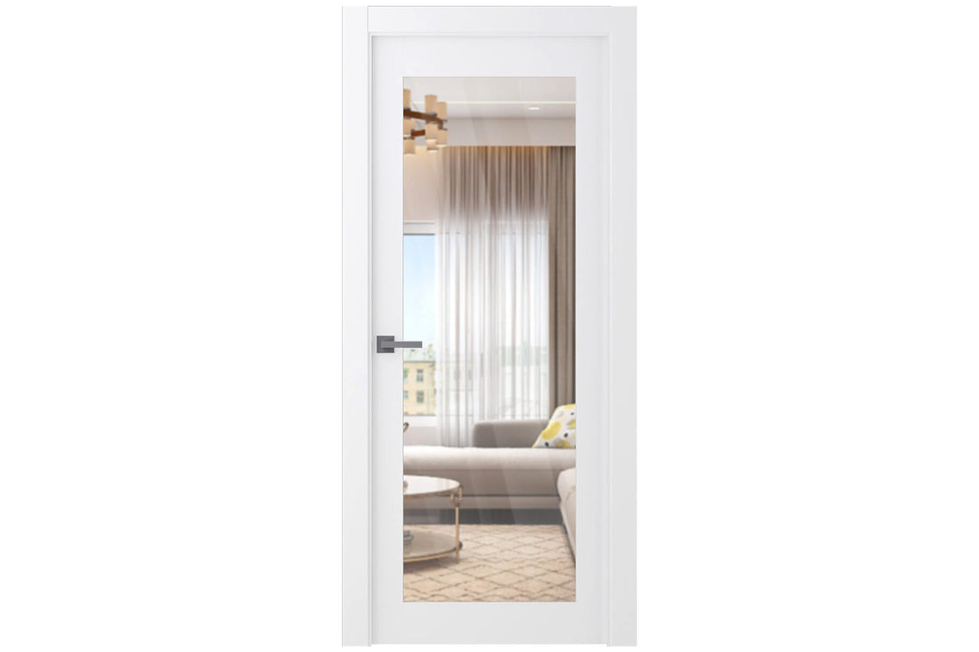 Belldinni Palladio 207 Clear Vetro Bianco Noble Wood Veneer Modern Interior Door - Single Door