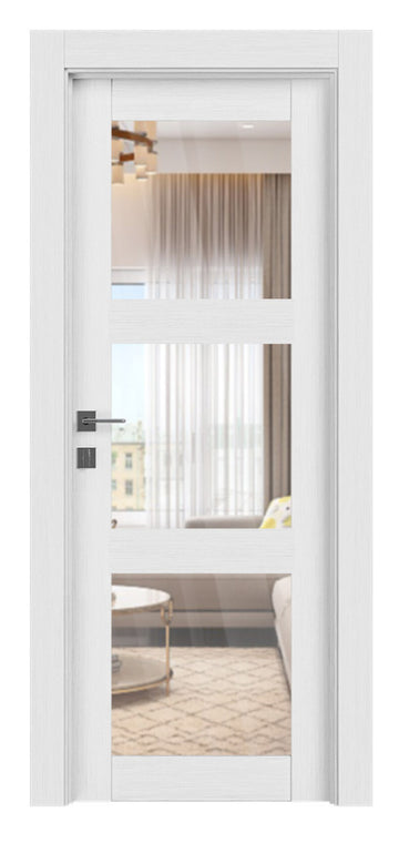 Belldinni Palladio 3 Lite Clear Vetro Bianco Noble Wood Veneer Modern Interior Door