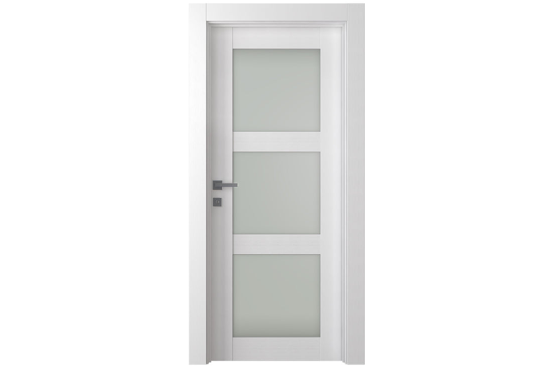 Belldinni Palladio 3 Lite Vetro Bianco Noble Wood Veneer Modern Interior Door - Single Door