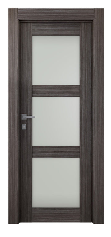 Belldinni Palladio 3 Lite Vetro Gray Oak Wood Veneer Modern Interior Door