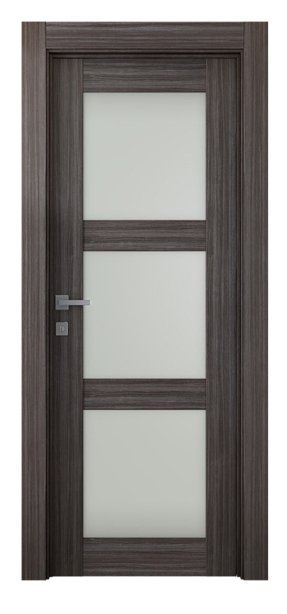 Belldinni Palladio 3 Lite Vetro Gray Oak Wood Veneer Modern Interior Door