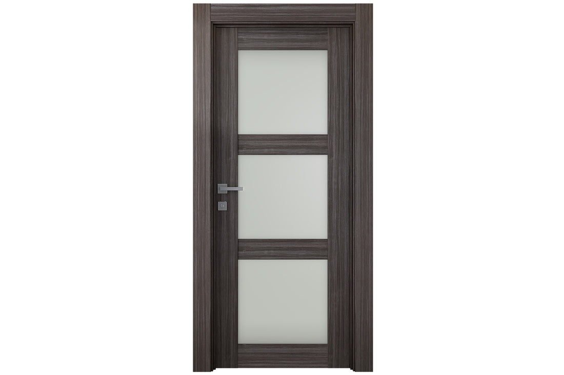 Belldinni Palladio 3 Lite Vetro Gray Oak Wood Veneer Modern Interior Door - Single Door