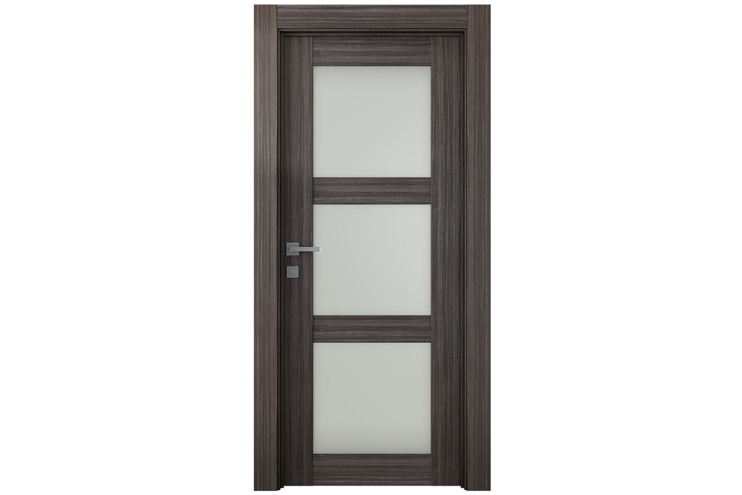 Belldinni Palladio 3 Lite Vetro Gray Oak Wood Veneer Modern Interior Door - Single Door