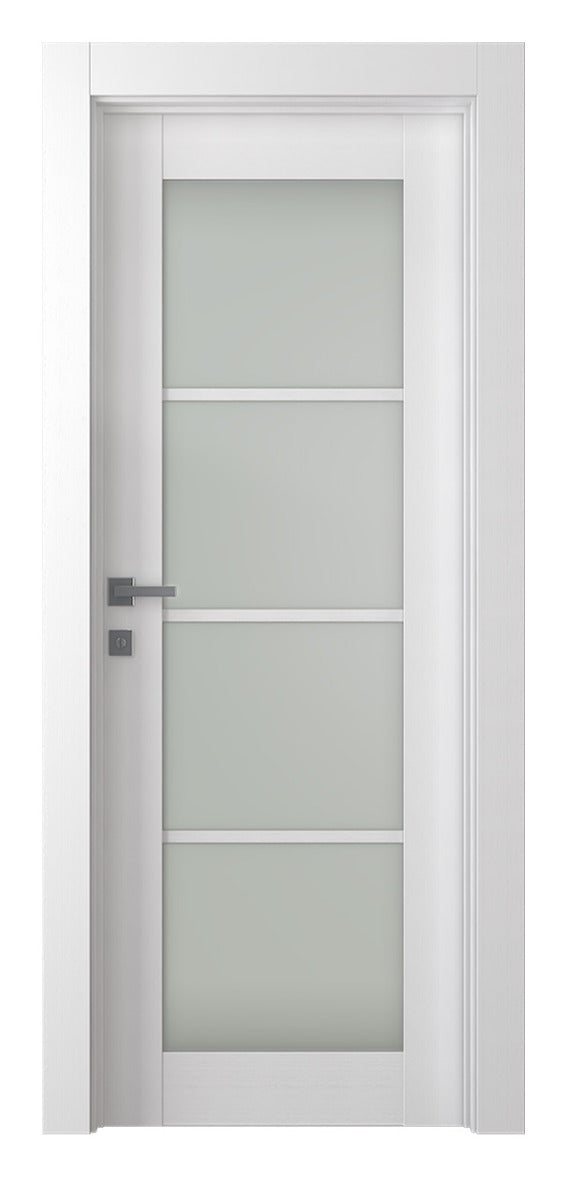 Belldinni Palladio 4 Lite Vetro Bianco Noble Wood Veneer Modern Interior Door