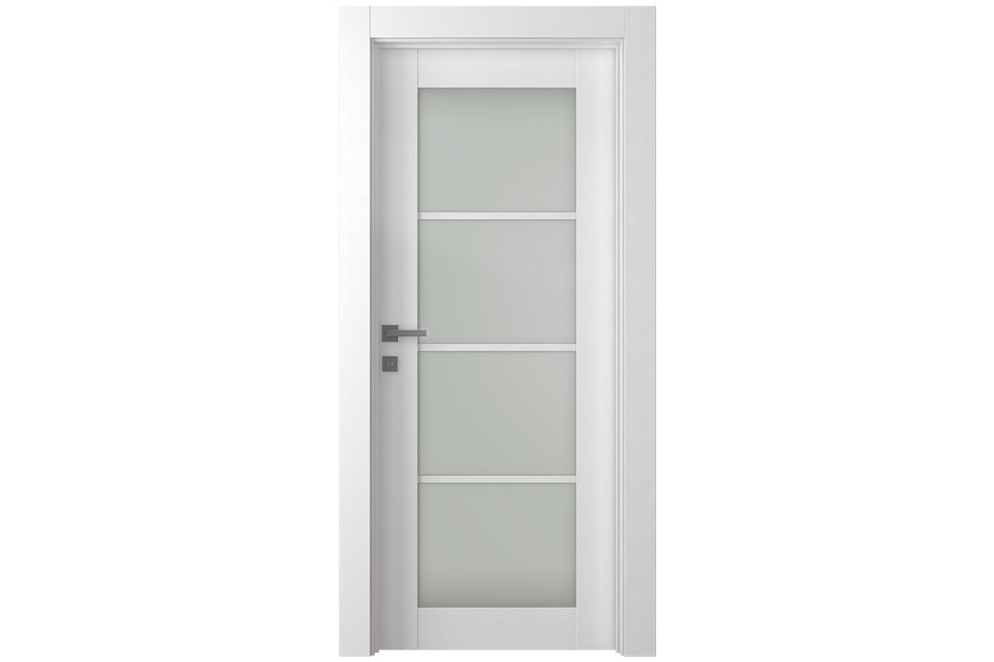 Belldinni Palladio 4 Lite Vetro Bianco Noble Wood Veneer Modern Interior Door - Single Door