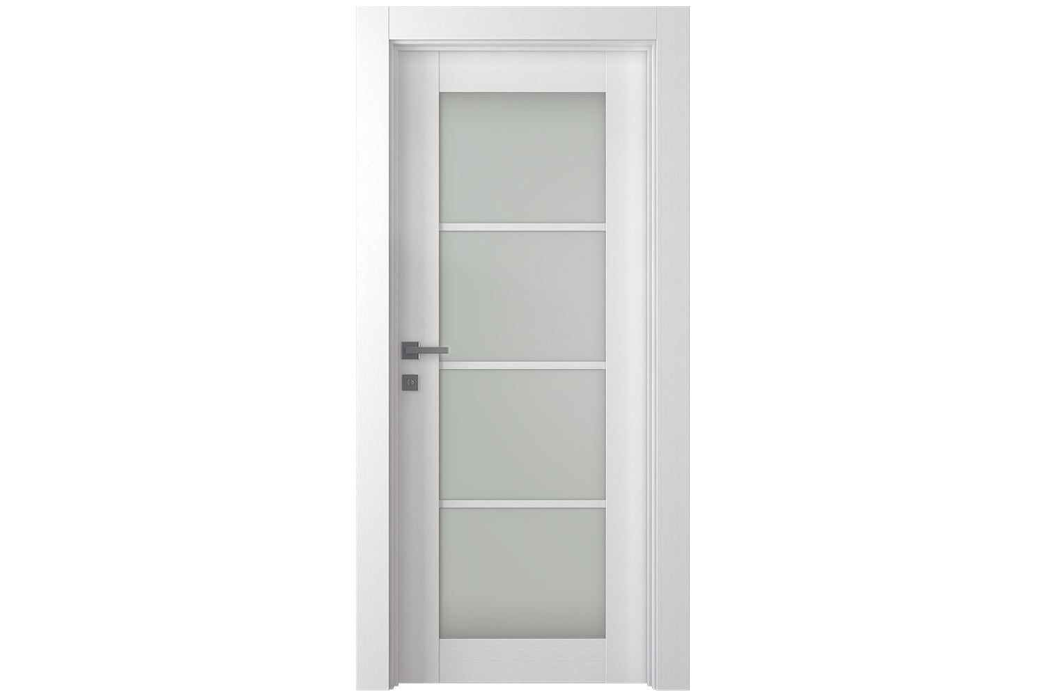 Belldinni Palladio 4 Lite Vetro Bianco Noble Wood Veneer Modern Interior Door - Single Door