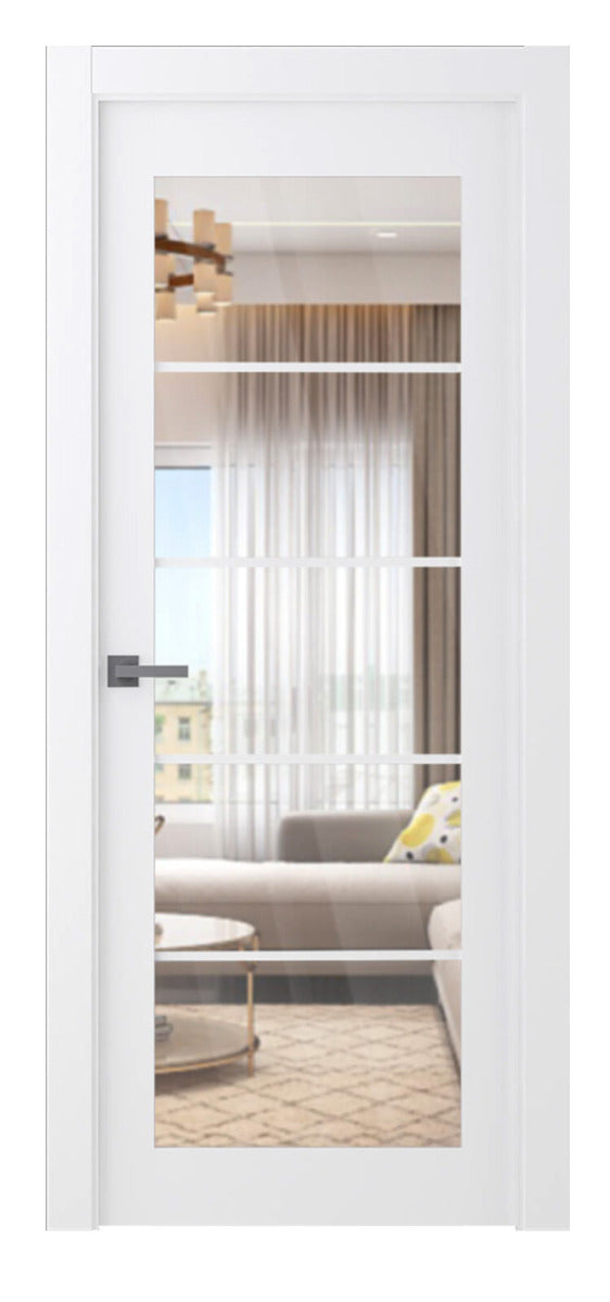 Belldinni Palladio 5 Lite Clear Vetro Bianco Noble Wood Veneer Modern Interior Door