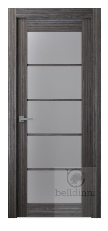 Belldinni Palladio 5 Lite Vetro Gray Oak Wood Veneer Modern Interior Door