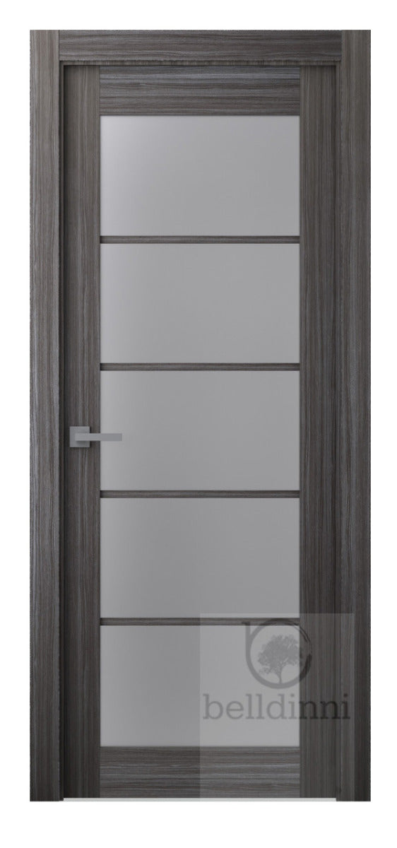 Belldinni Palladio 5 Lite Vetro Gray Oak Wood Veneer Modern Interior Door
