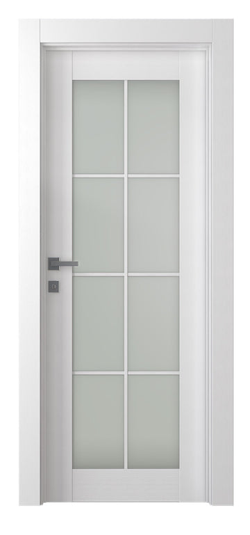 Belldinni Palladio 8 Lite Vetro Bianco Noble Wood Veneer Modern Interior Door