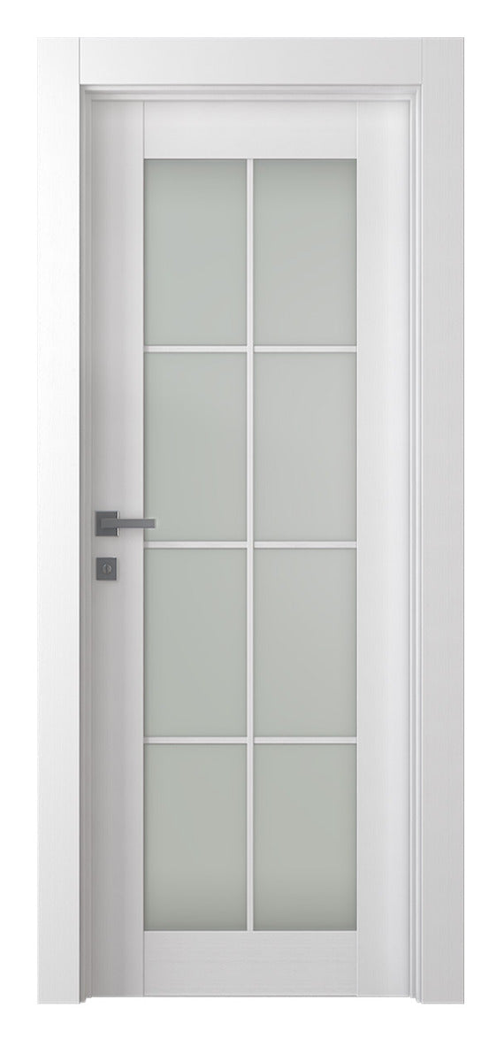 Belldinni Palladio 8 Lite Vetro Bianco Noble Wood Veneer Modern Interior Door