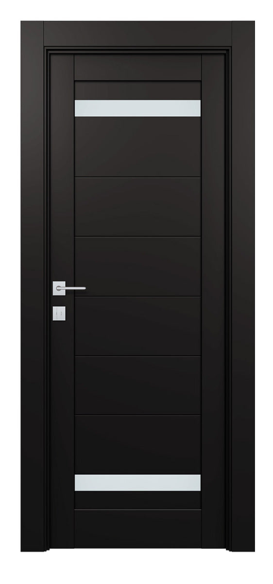 Belldinni Perla Vetro Black Matte Laminated Modern Interior Door