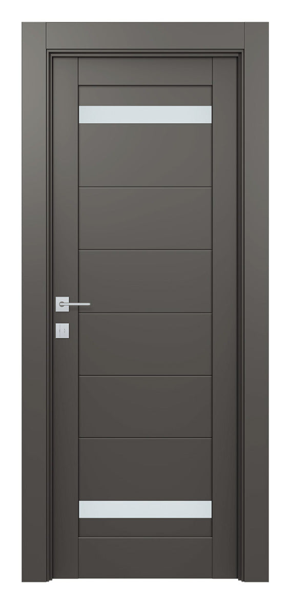 Belldinni Perla Vetro Gray Matte Laminated Modern Interior Door