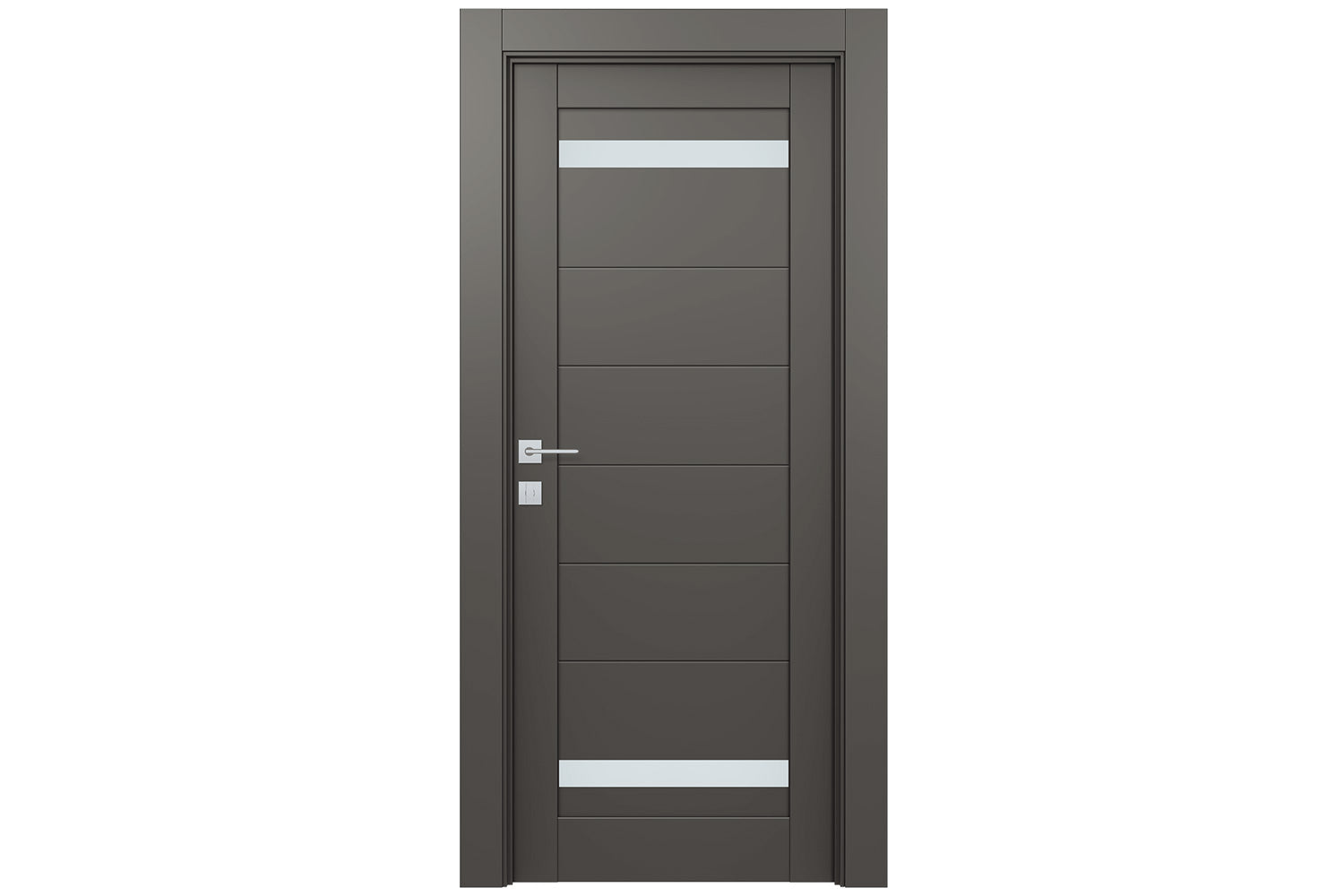 Belldinni Perla Vetro Gray Matte Laminated Modern Interior Door - Single Door