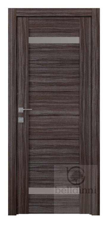 Belldinni Perla Vetro Gray Oak Laminated Modern Interior Door