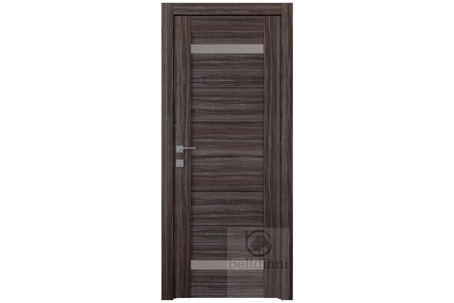 Belldinni Perla Vetro Gray Oak Laminated Modern Interior Door - Single Door