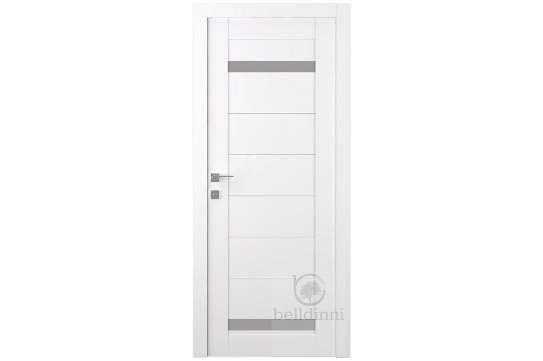 Belldinni Perla Vetro Snow White Laminated Modern Interior Door - Single Door