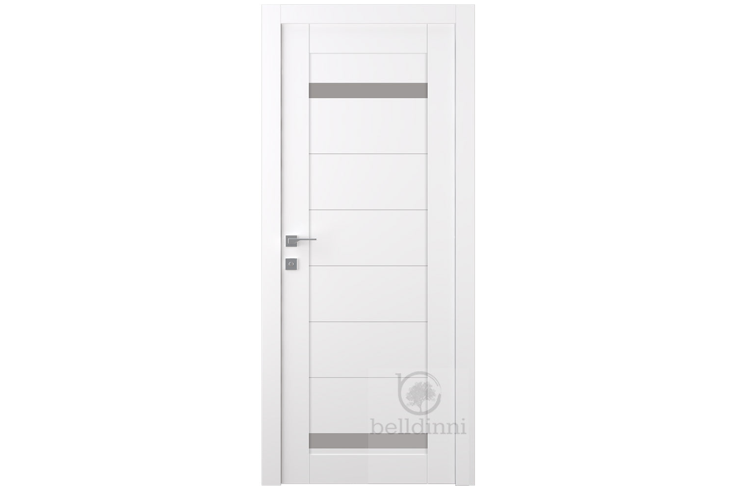 Belldinni Perla Vetro Snow White Laminated Modern Interior Door - Single Door