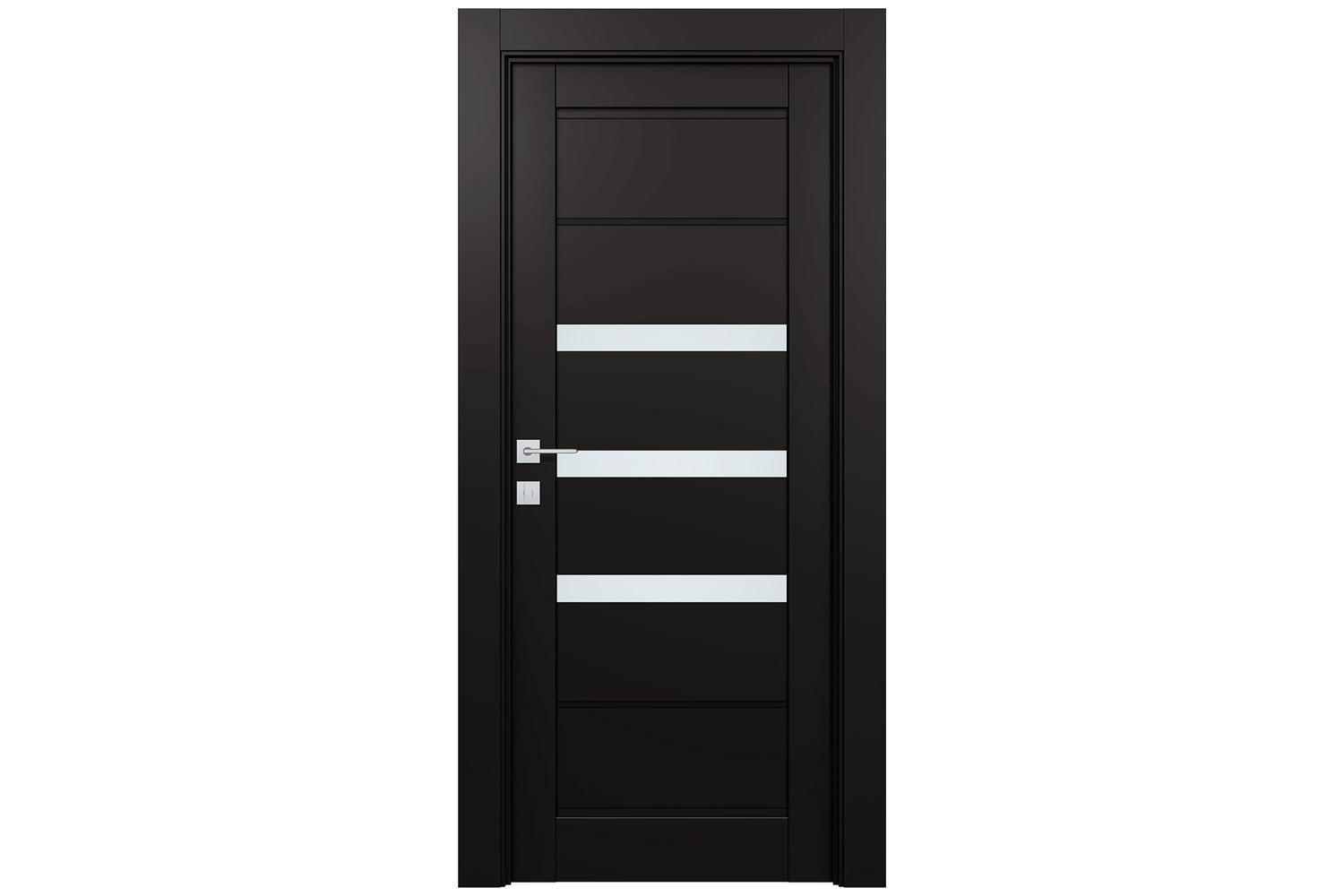 Belldinni Rita Vetro Black Matte Laminated Modern Interior Door - Single Door
