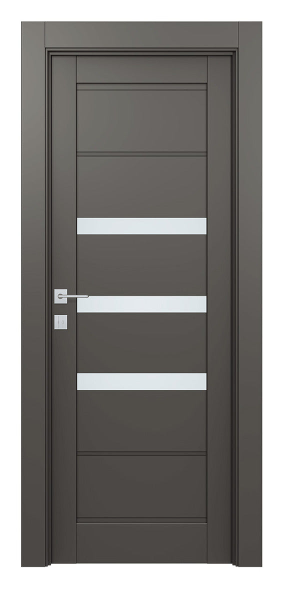 Belldinni Rita Vetro Gray Matte Laminated Modern Interior Door