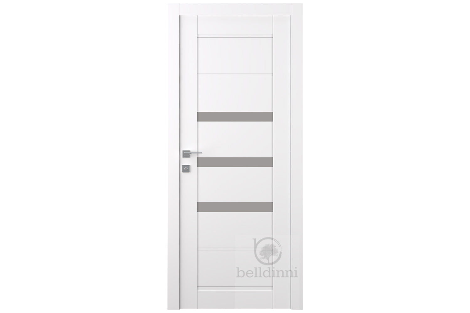 Belldinni Rita Vetro Snow White Laminated Modern Interior Door - Single Door
