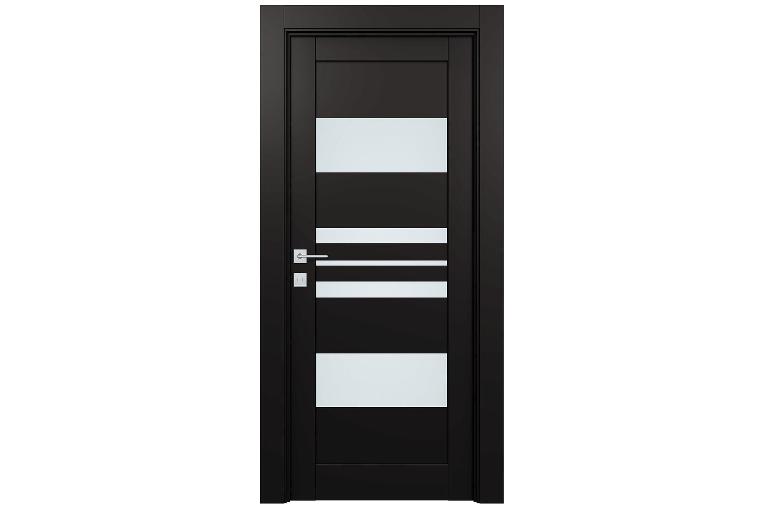 Belldinni Romi Vetro Black Matte Laminated Modern Interior Door - Single Door
