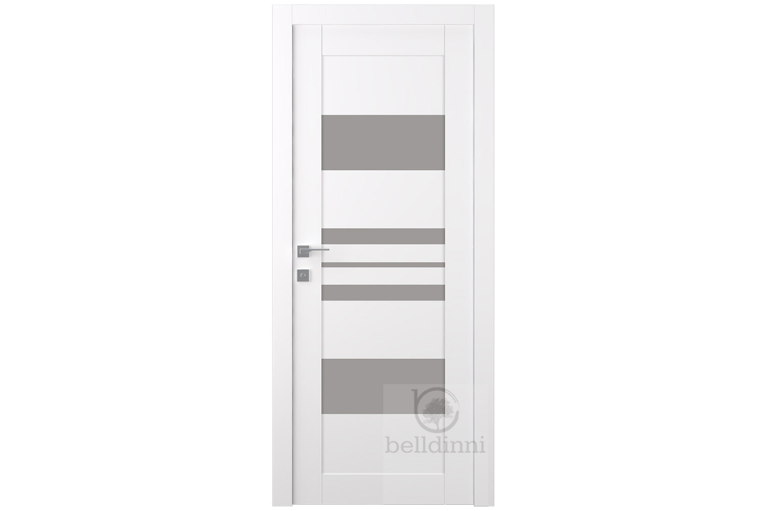 Belldinni Romi Vetro Snow White Laminated Modern Interior Door - Single Door