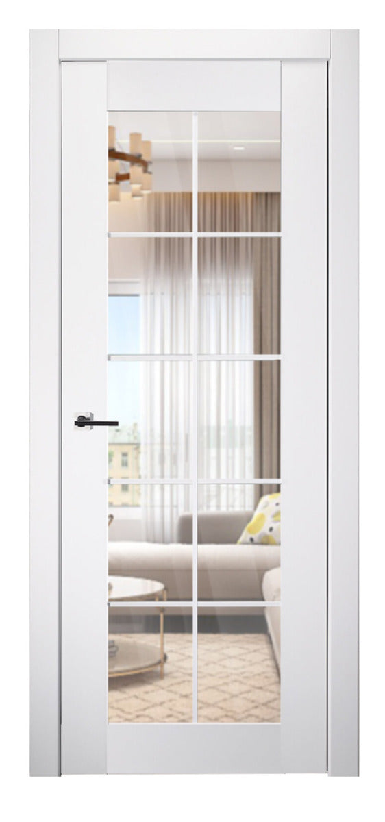 Belldinni SmartPro 10 Lite Clear Vetro Polar White Enamel Modern Interior Door
