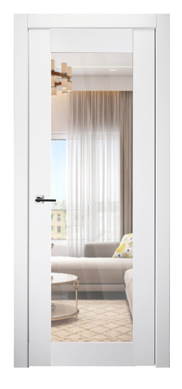 Belldinni SmartPro 207 Clear Vetro Polar White Enamel Modern Interior Door