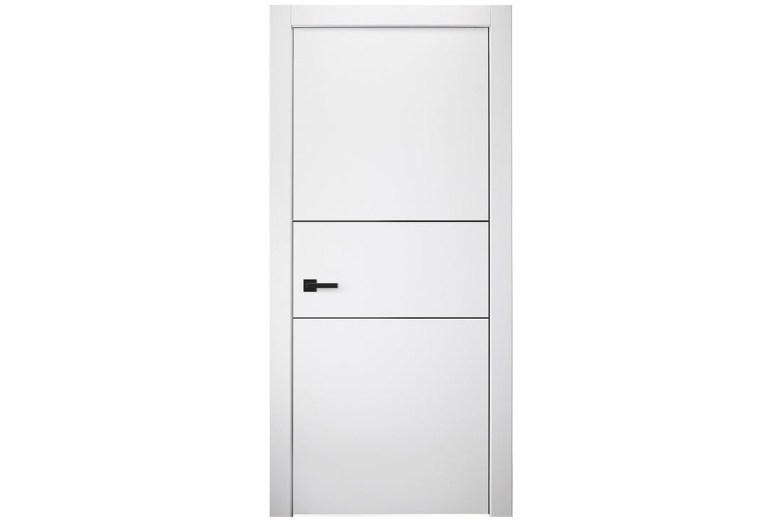 Belldinni SmartPro 2H Black Polar White Enamel Modern Interior Door - Single Door
