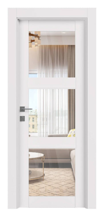 Belldinni SmartPro 3 Lite Clear Vetro Polar White Enamel Modern Interior Door