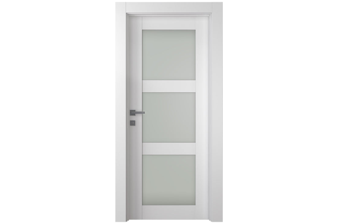 Belldinni SmartPro 3 Lite Vetro Polar White Enamel Modern Interior Door - Single Door