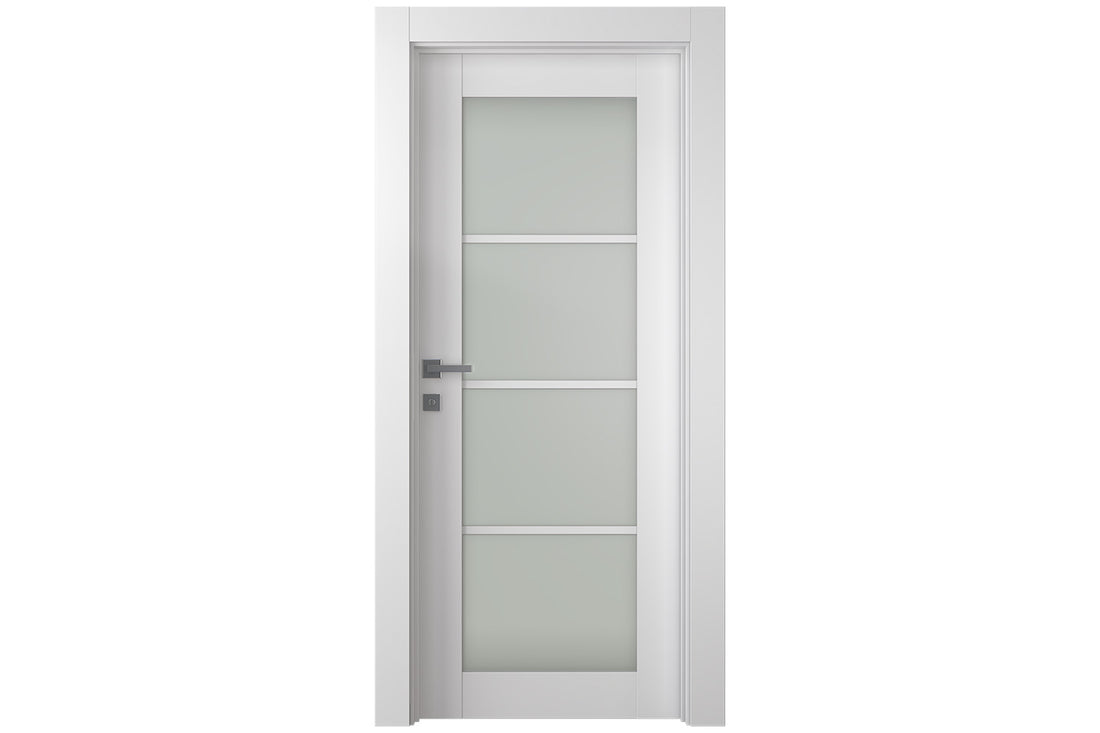 Belldinni SmartPro 4 Lite Vetro Polar White Enamel Modern Interior Door - Single Door