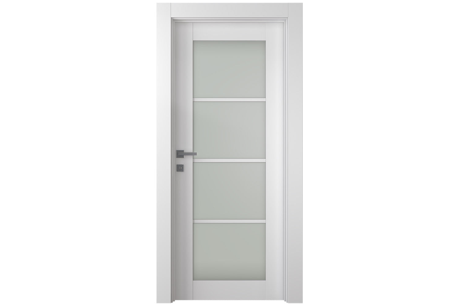Belldinni SmartPro 4 Lite Vetro Polar White Enamel Modern Interior Door - Single Door