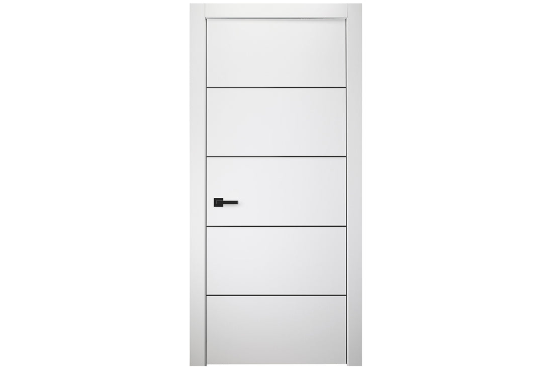 Belldinni SmartPro 4H Black Polar White Enamel Modern Interior Door - Single Door