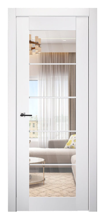 Belldinni SmartPro 5 Lite Clear Vetro Polar White Enamel Modern Interior Door