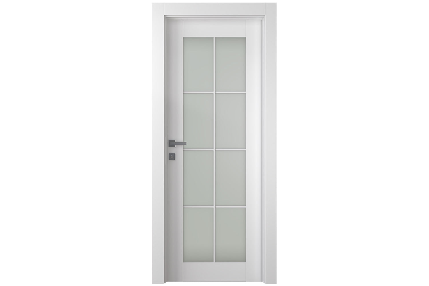 Belldinni SmartPro 8 Lite Vetro Polar White Modern Interior Door - Single Door